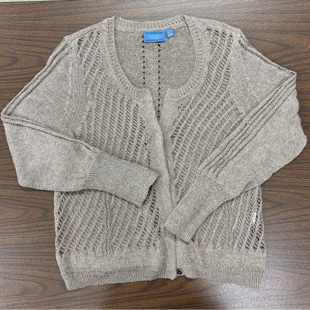 Simply Vera Beige Knit Cardigan